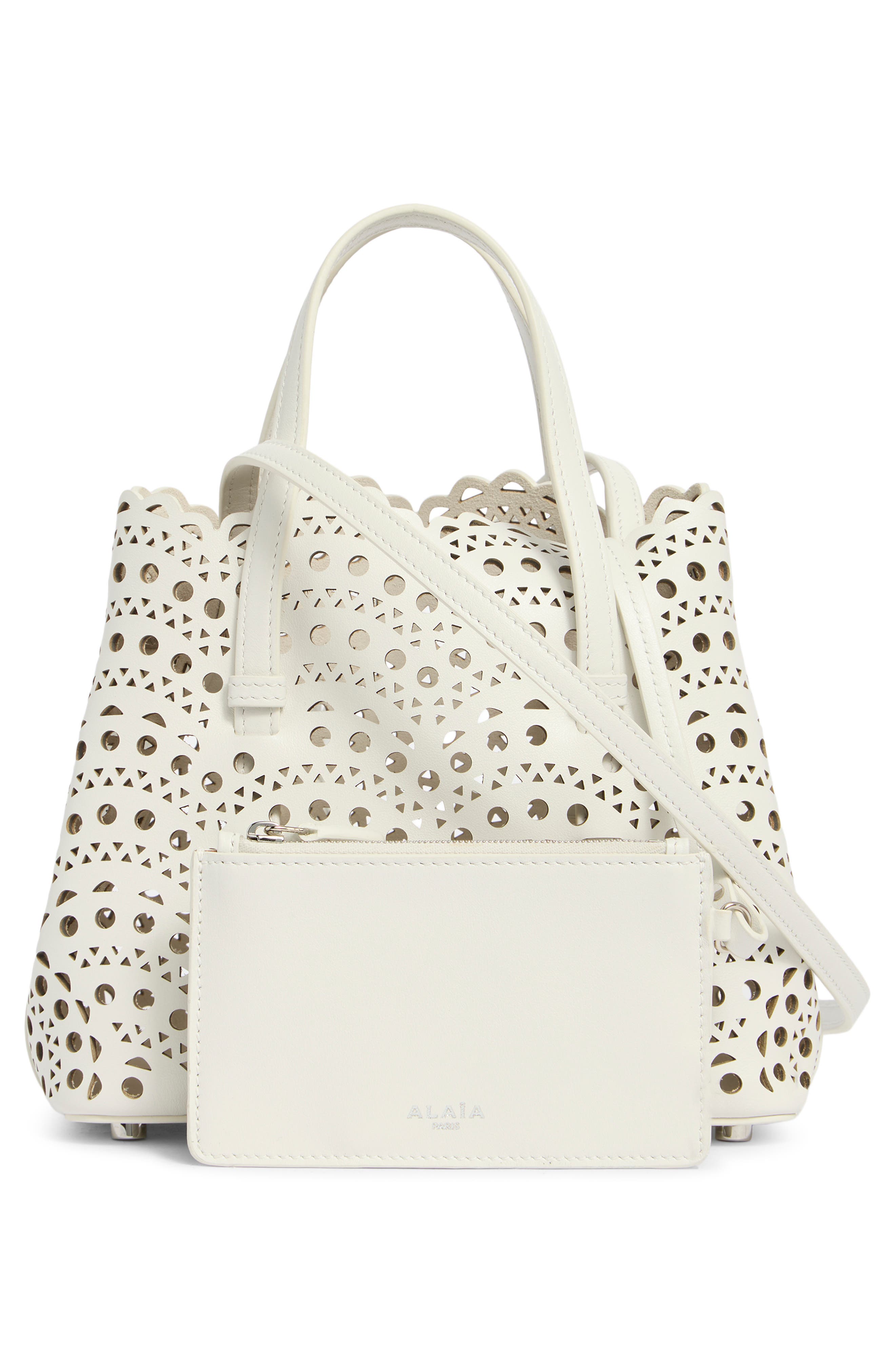 Mina Leather Top Handle Bag, Alternate, color, BLANC CASSE 020