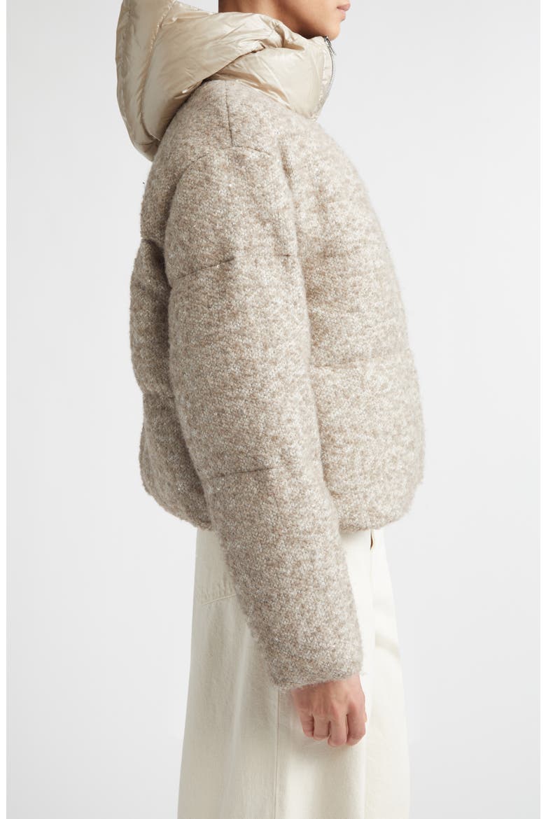 Capes Sequin Wool & Alpaca Blend Down Jacket, Alternate, color, 1985 CHANTILLY