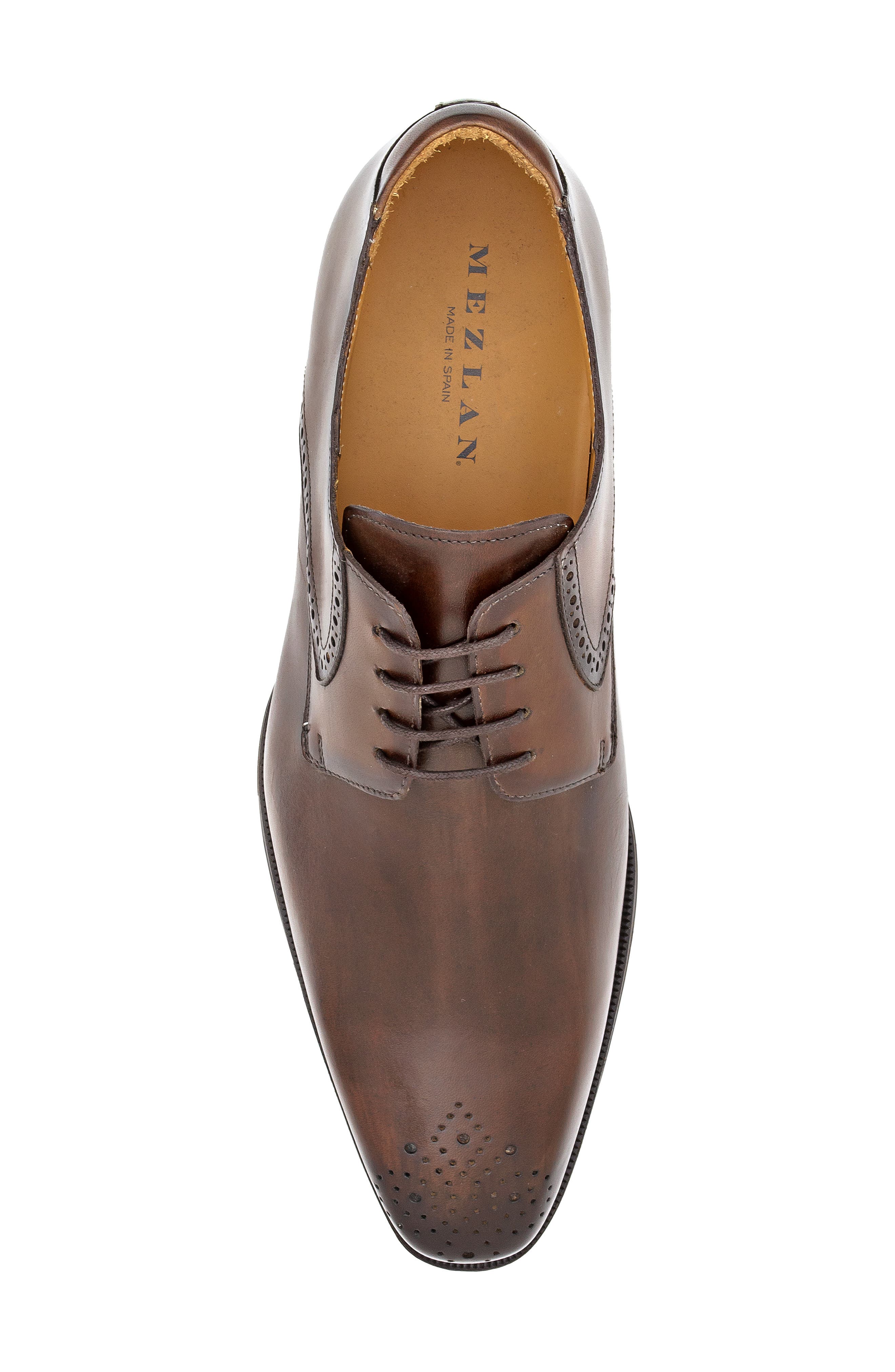 Mezlan Taso II Brogued Toe Derby, Alternate, color, Chestnut