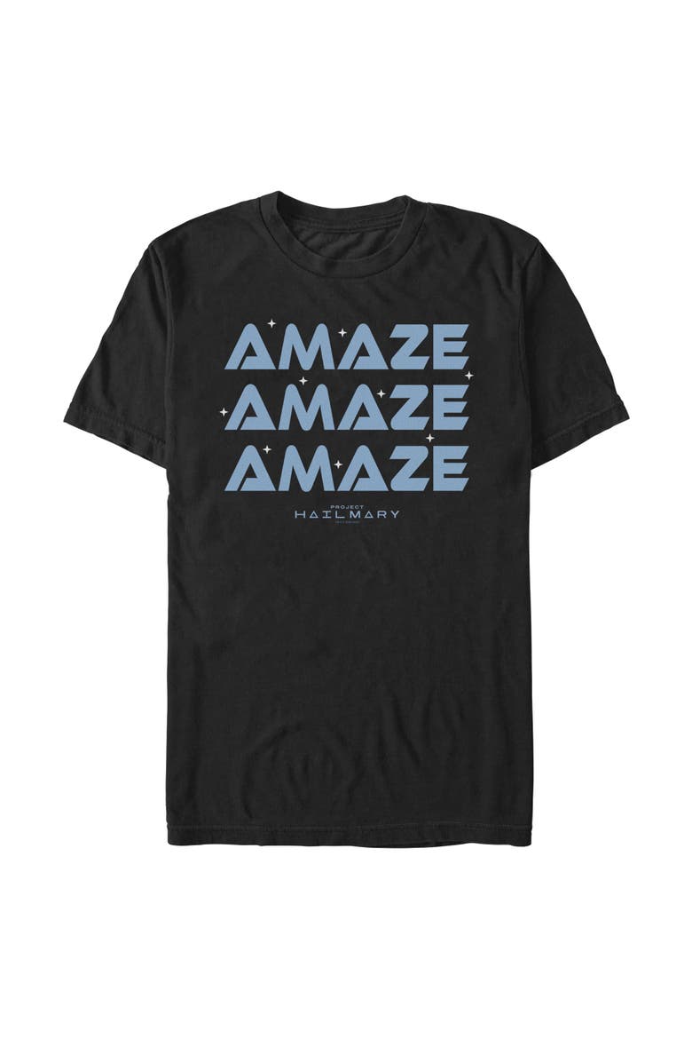 Mens Project Hail Mary Amaze Quote T Shirt, Main, color, Black