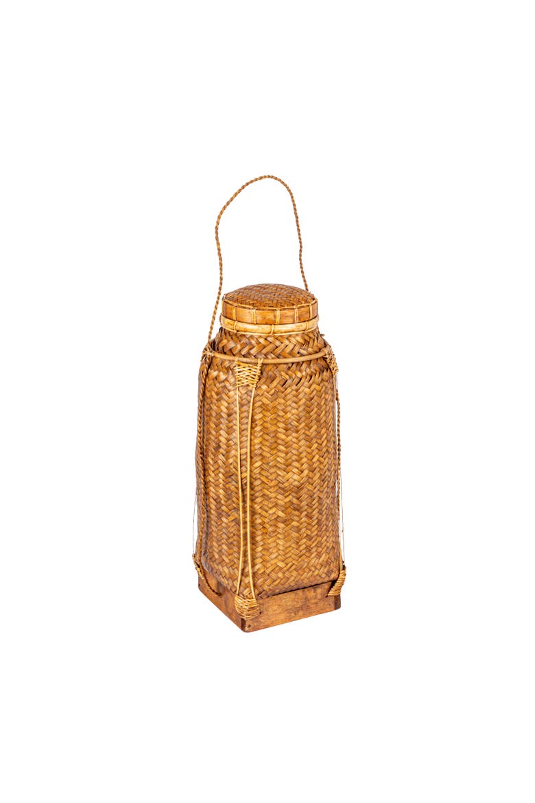 Artisanal Rattan Lidded Container, Main, color, Natural