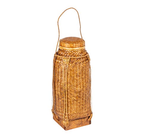 Artisanal Rattan Lidded Container