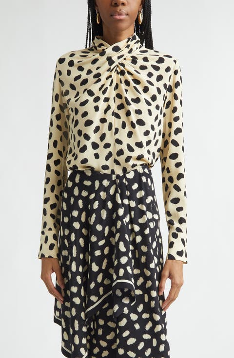 Heavenly Garden Print Silk Top