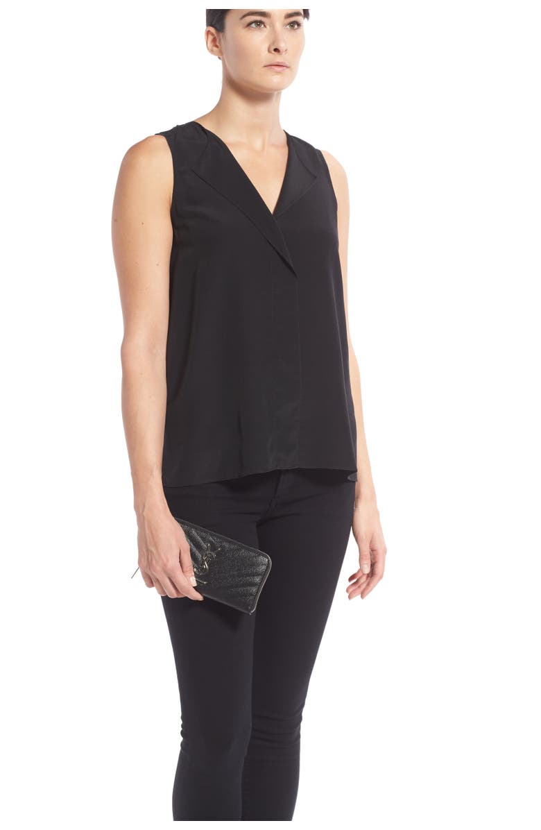 Saint Laurent 'Monogram' Zip Around Quilted Calfskin Leather Wallet, Alternate, color,