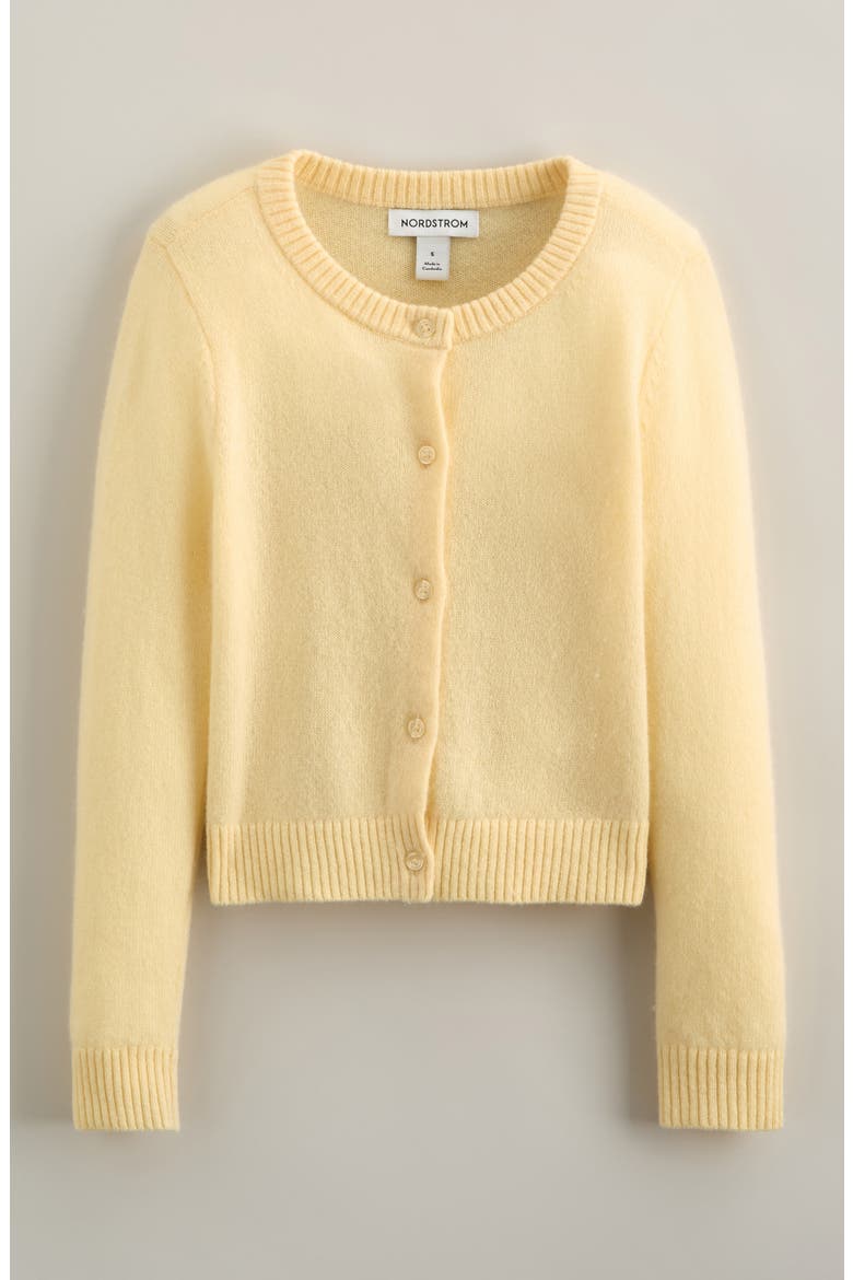 Kids' Cashmere Cardigan, Main, color, YELLOW CLOVER