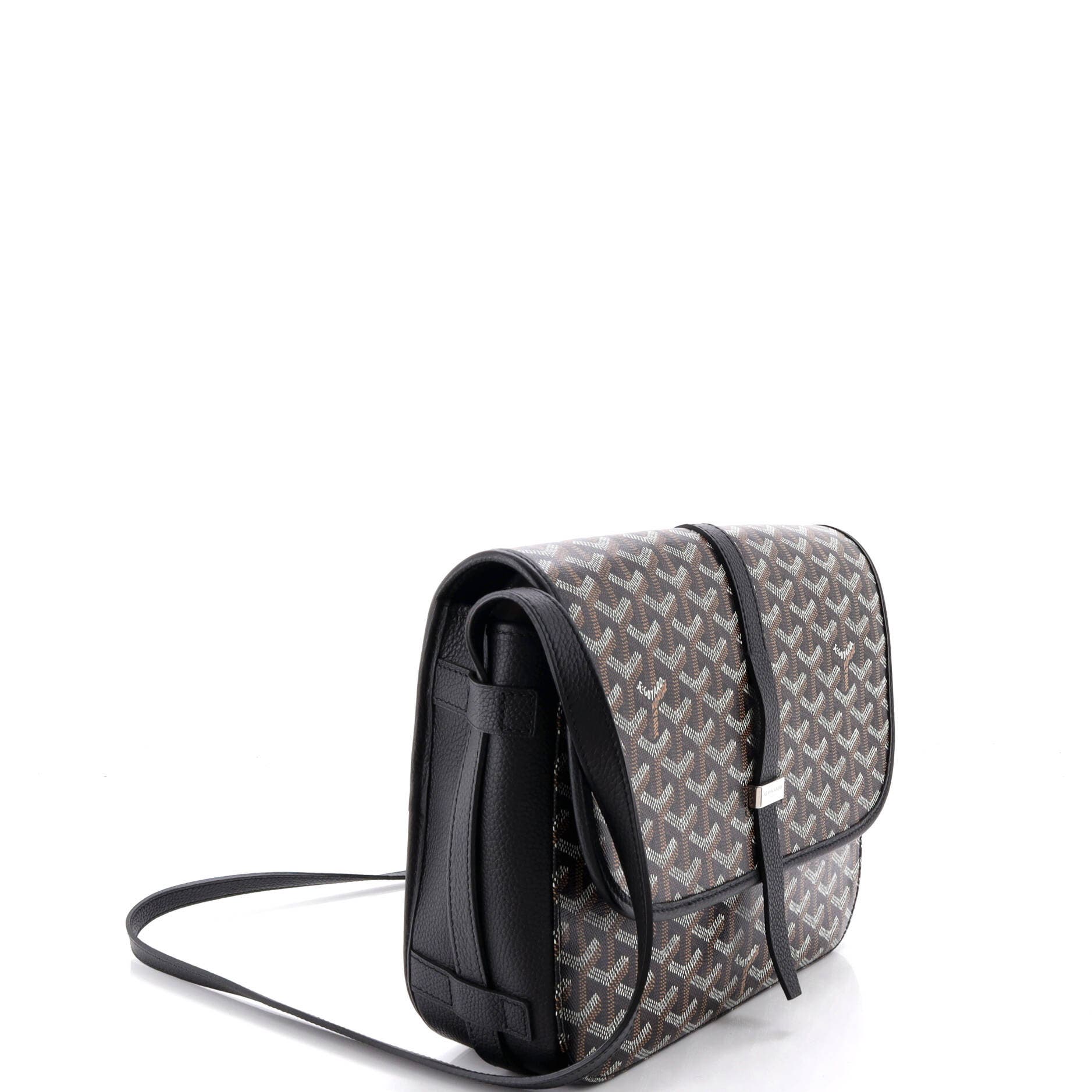 Pre-Owned Goyard Belvedere II Messenger Bag Coated Canvas MM, Alternate, color, Black