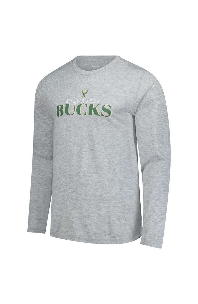 CONCEPTS SPORT Men's Concepts Sport Hunter Green Milwaukee Bucks Regulate Long Sleeve T-Shirt & Plaid Pant Set, Alternate, color, Hunter Green