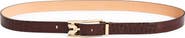 Victoria Beckham Dorian Croc Embossed Leather Belt