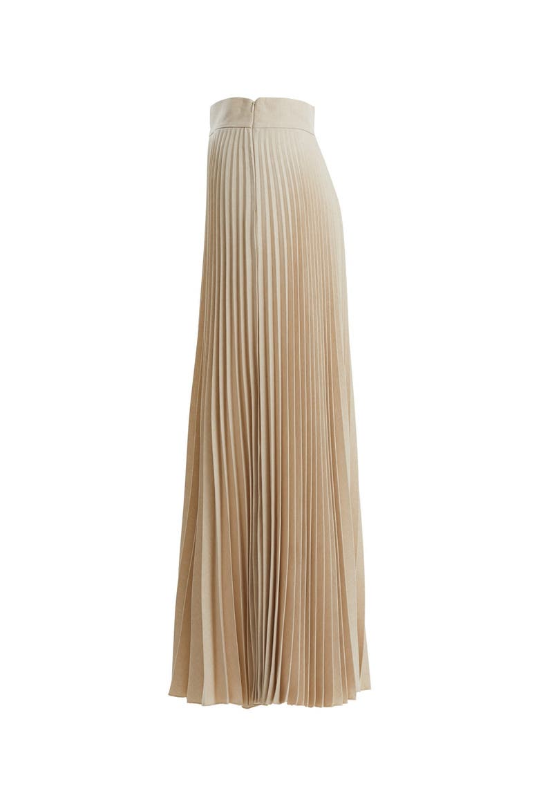Beige Lined Pleated Skirt, Alternate, color, Beige