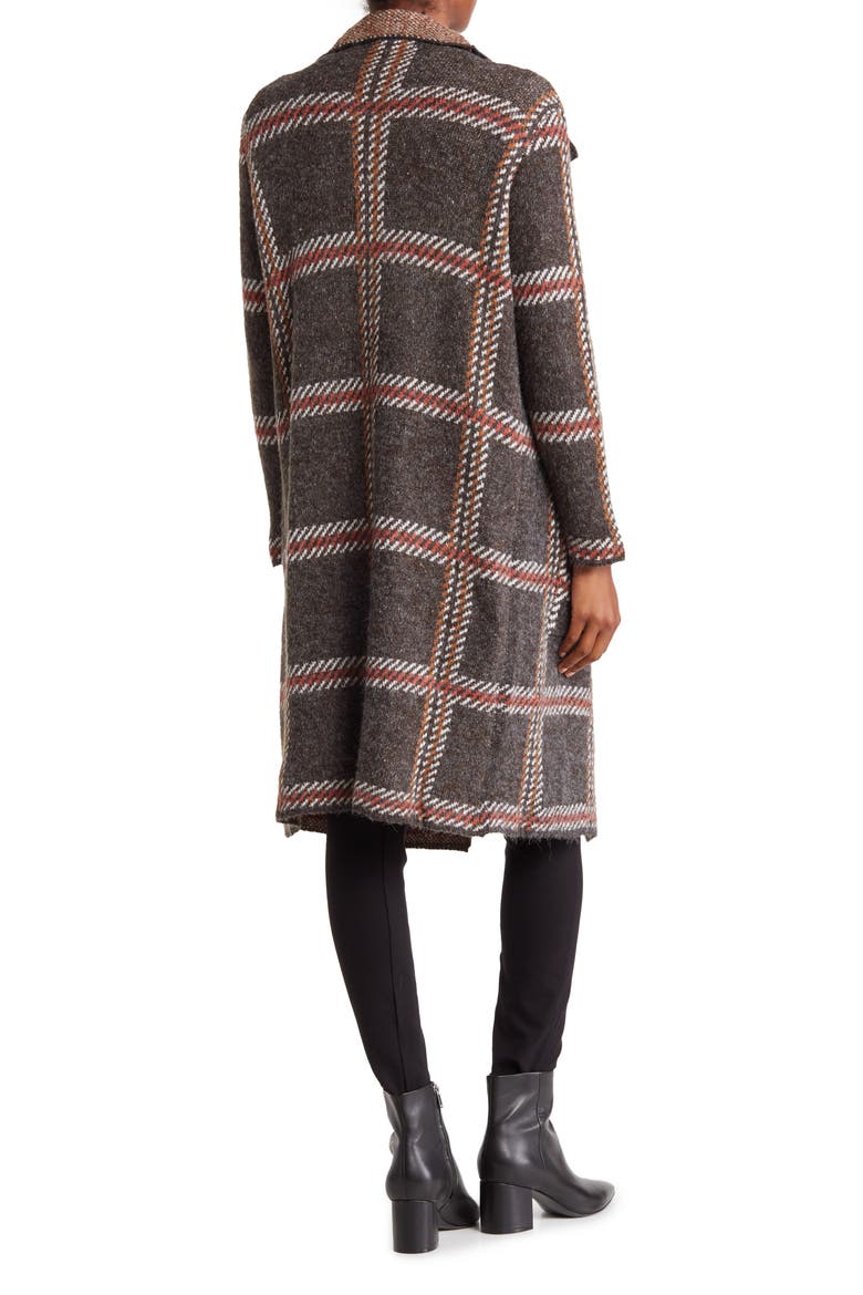 Plaid Drape Collar Cardigan, Alternate, color, PREPPY PLAID