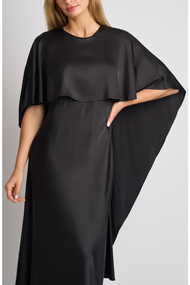 Marigold Cape Dress, Alternate, color, BLACK ONYX
