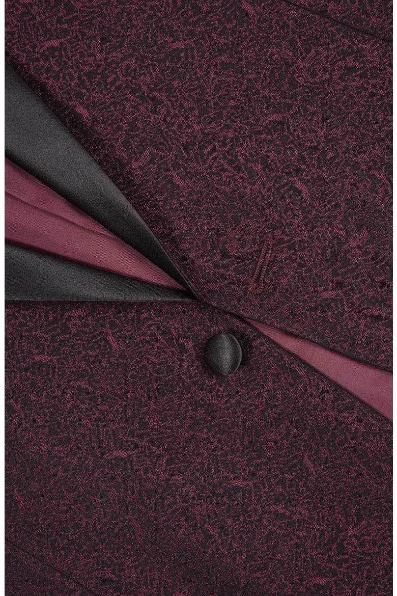 Two Button Peak Lapel Evening Jacket, Alternate, color, BURGUNDY