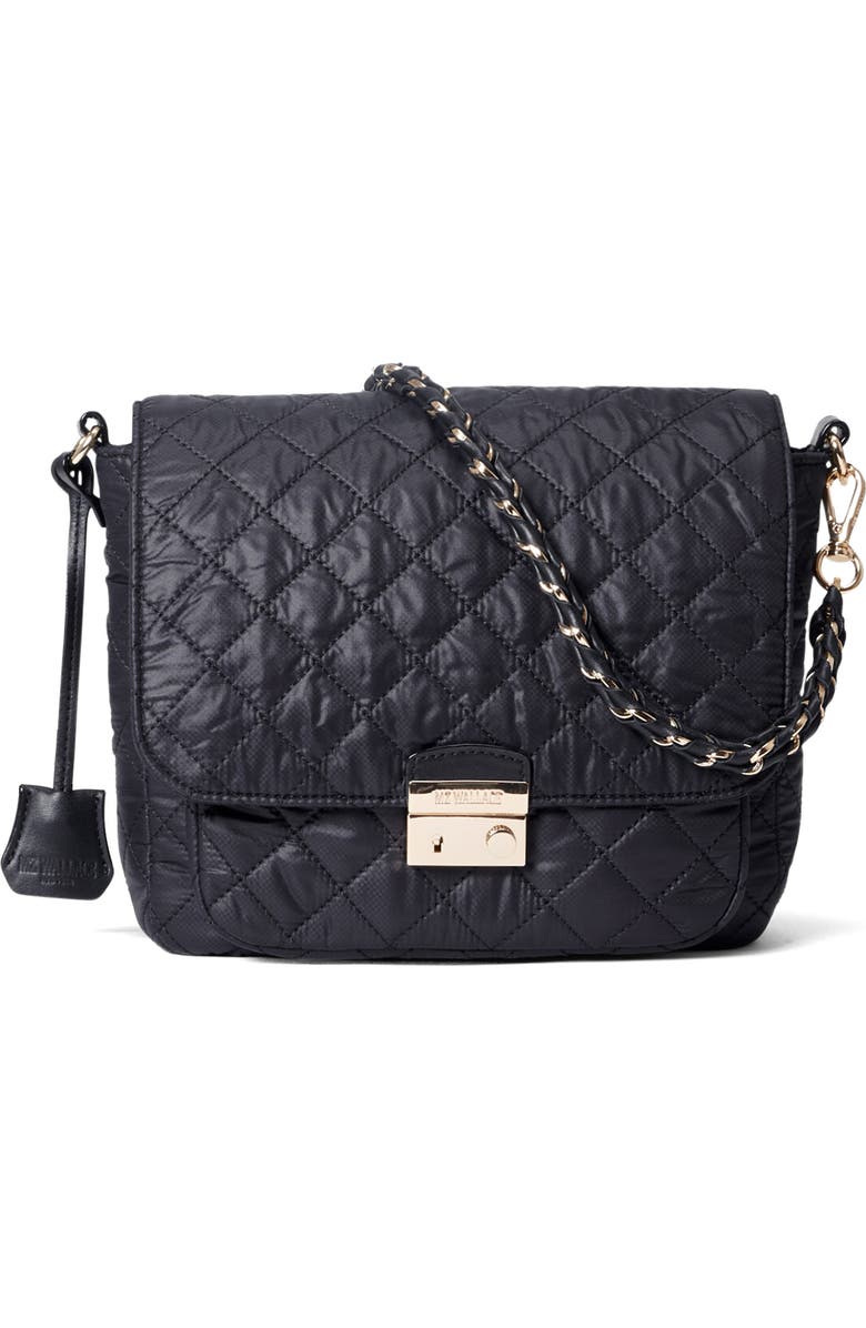 MZ Wallace Medium Crosby Lock Quilted Nylon Crossbody Bag, Main, color,
