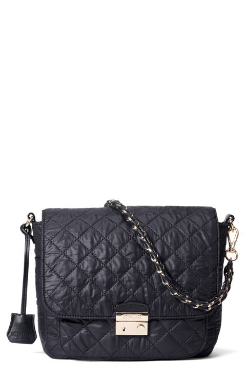 Medium Crosby Lock Quilted Nylon Crossbody Bag