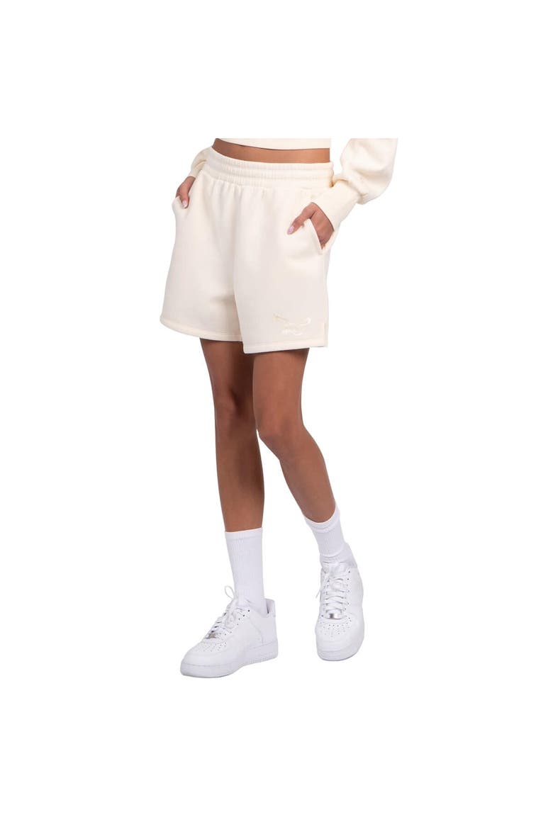 Women's Starter Cream Philadelphia Eagles Throwback Travel Pastels Fleece Short, Main, color, Cream