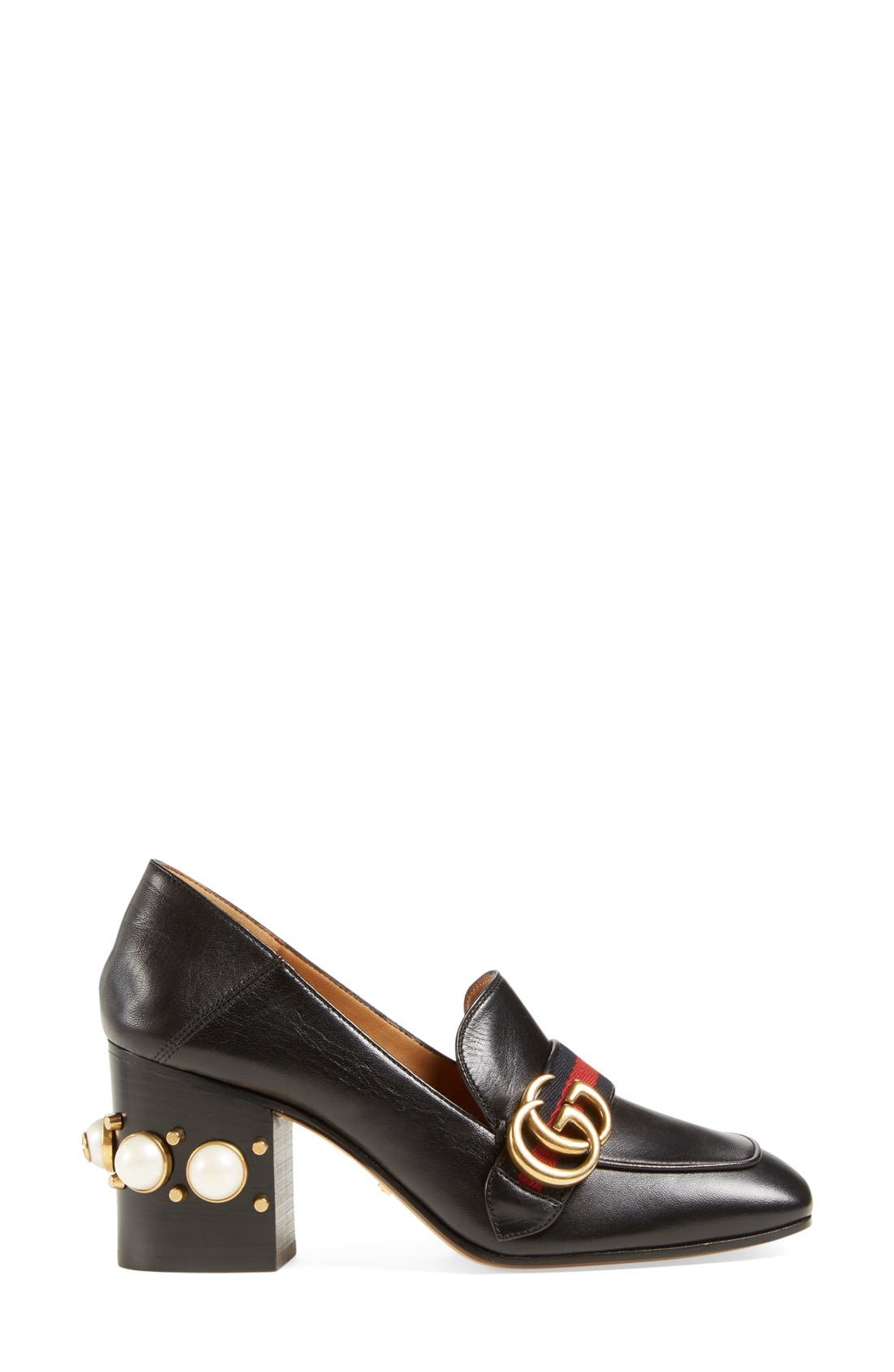 Gucci Square Toe Loafer Pump, Alternate, color, 