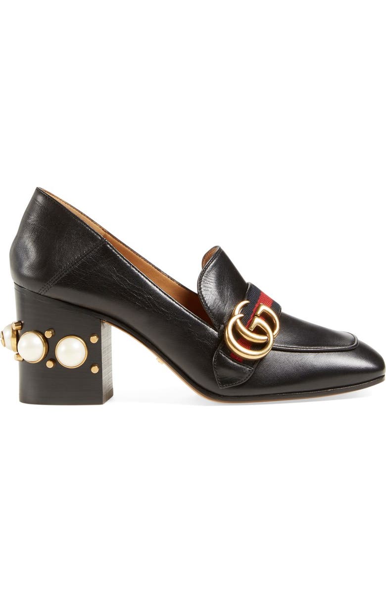 Gucci Square Toe Loafer Pump, Alternate, color,