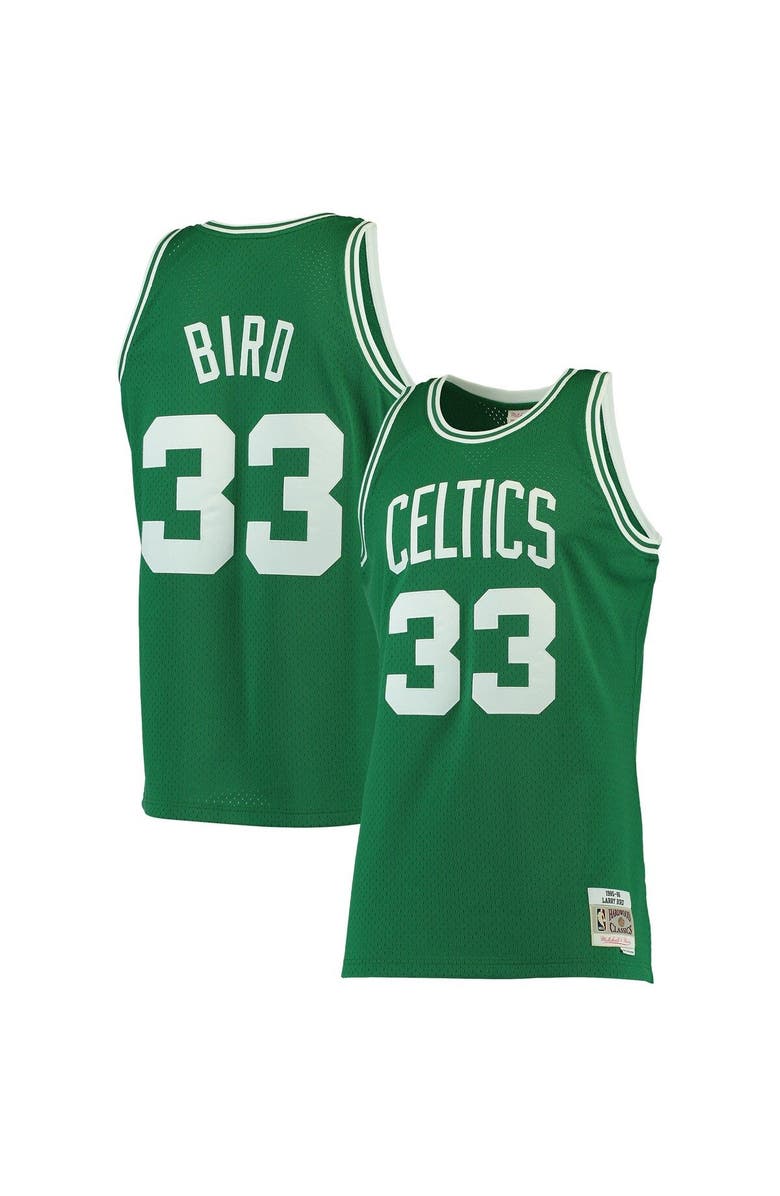 Mitchell & Ness Men's Mitchell & Ness Larry Bird Kelly Green Boston Celtics Big & Tall Hardwood Classics Jersey, Main, color, Kelly Green
