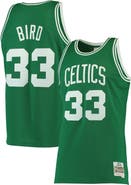 Mitchell & Ness Men's Mitchell & Ness Larry Bird Kelly Green Boston Celtics Big & Tall Hardwood Classics Jersey