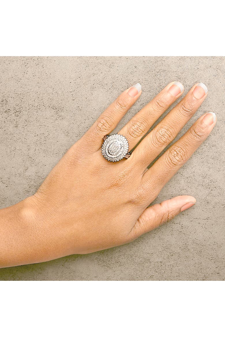 Sterling Silver 2.0 Cttw Diamond Oval Halo Cocktail Ring, Alternate, color, Silver
