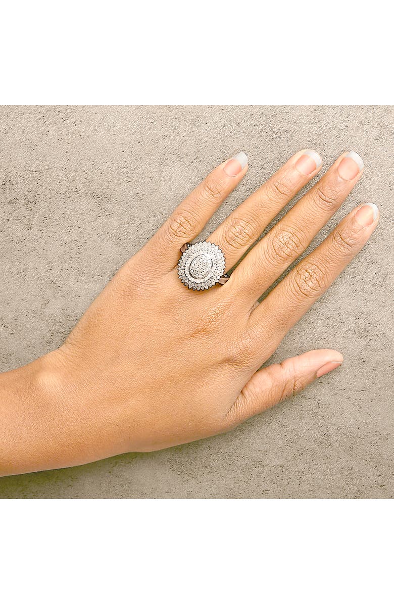 Haus of Brilliance Sterling Silver 2.0 Cttw Diamond Oval Halo Cocktail Ring, Alternate, color, Silver