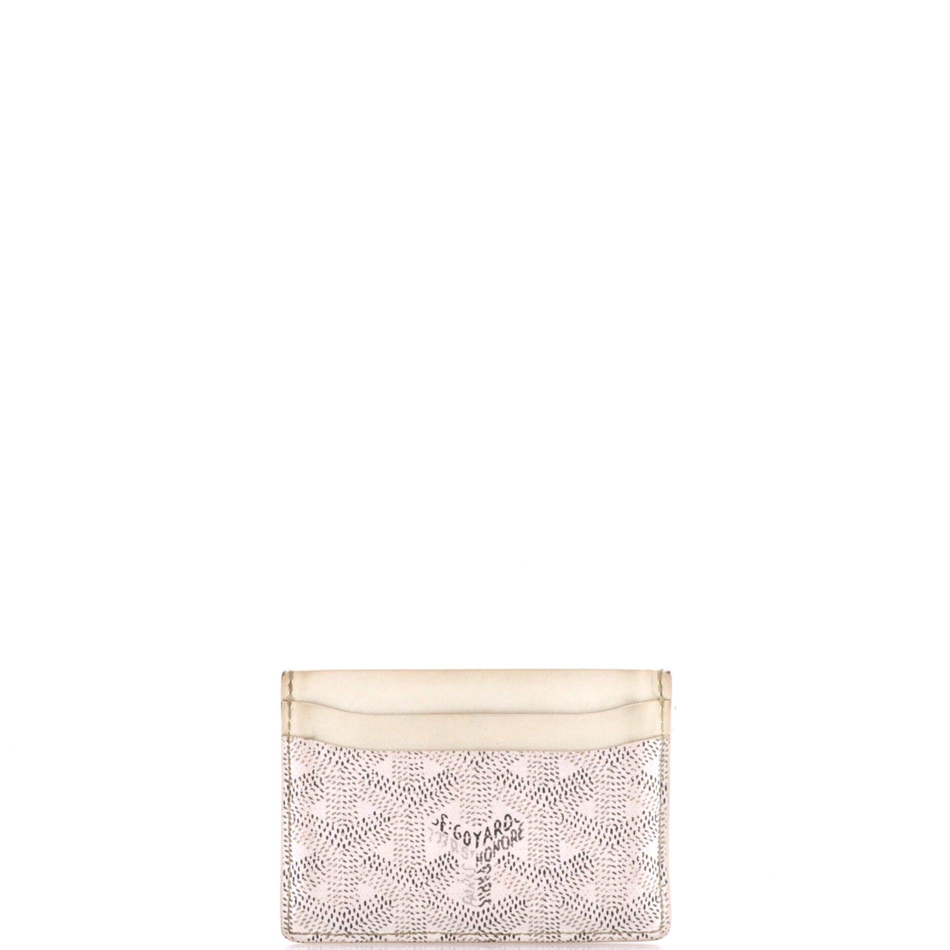 Pre-Owned Goyard Saint Sulpice Card Holder Coated Canvas, Alternate, color, White