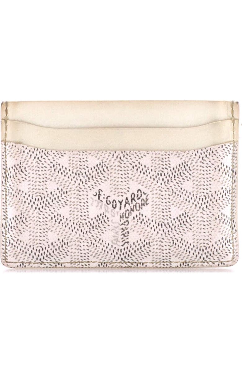 Pre-Owned Goyard Saint Sulpice Card Holder Coated Canvas, Alternate, color, White