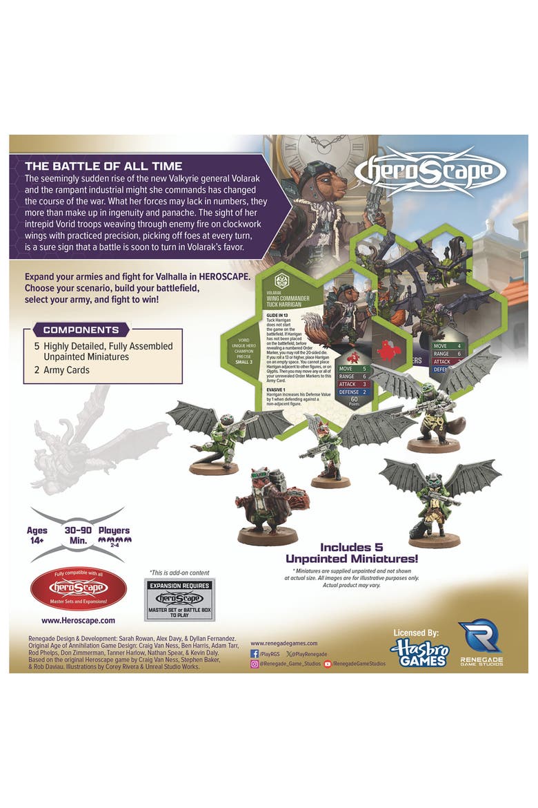 Heroscape Rising Tide Wing Commander Tuck Harrigan & Vorid Glidestrikers Army Expansion, Alternate, color, Multicolored