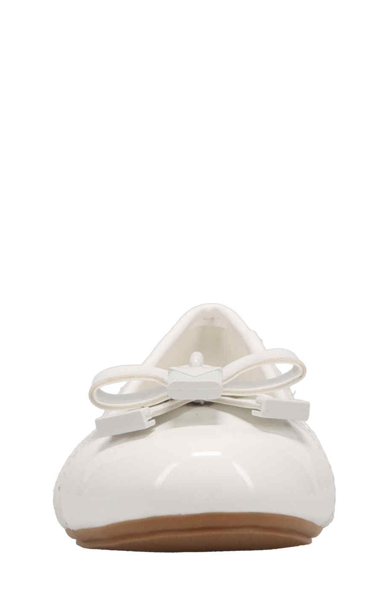 MICHAEL Michael Kors Kids' Kenya Lock Glitter Ballet Flat, Alternate, color, White/ Glitter