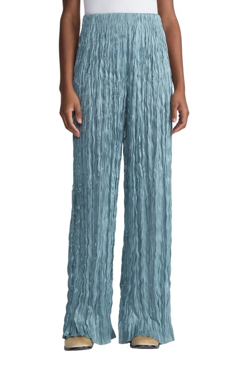 Parkside Plissé Satin Wide Leg Pants