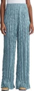 Lafayette 148 New York Parkside Plissé Satin Wide Leg Pants