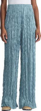 Lafayette 148 New York Parkside Plissé Satin Wide Leg Pants