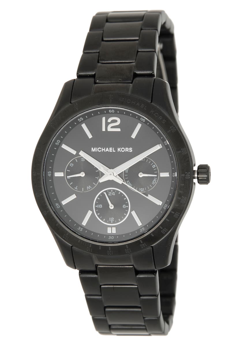 Michael Kors Berkley Chronograph Bracelet Watch, 36mm, Main, color, Black