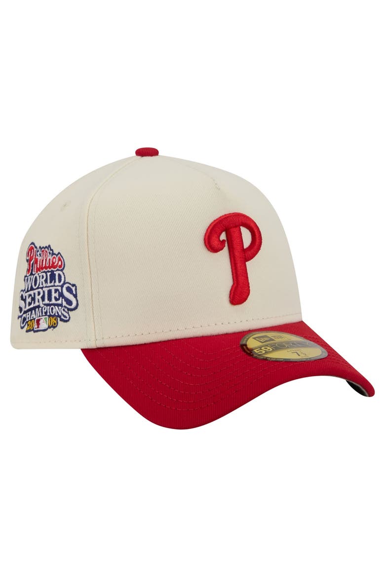 Men's New Era  Cream Philadelphia Phillies Chrome A-Frame 59FORTY Fitted Hat, Main, color, Cream