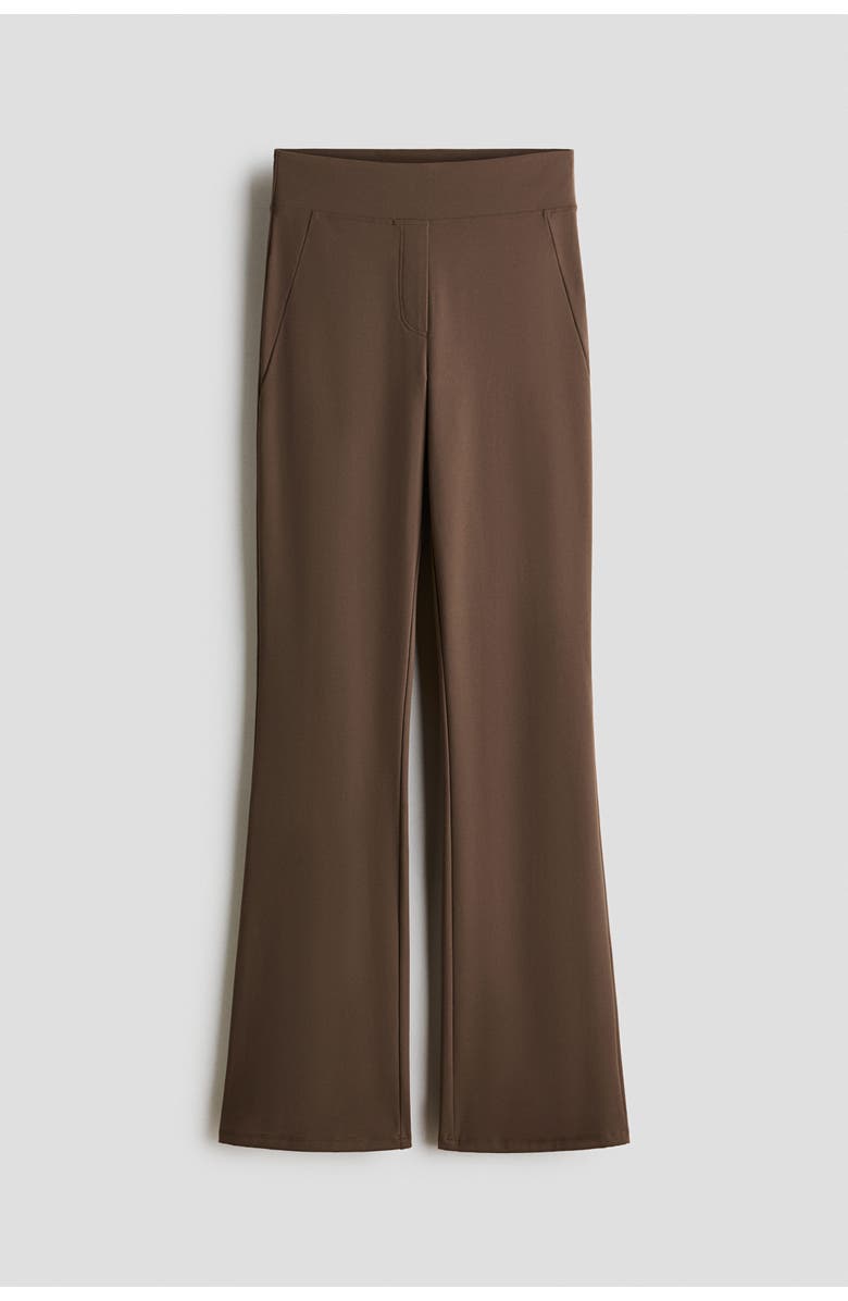 H&M Four-way Stretch Flared Trousers, Main, color, Light Brown