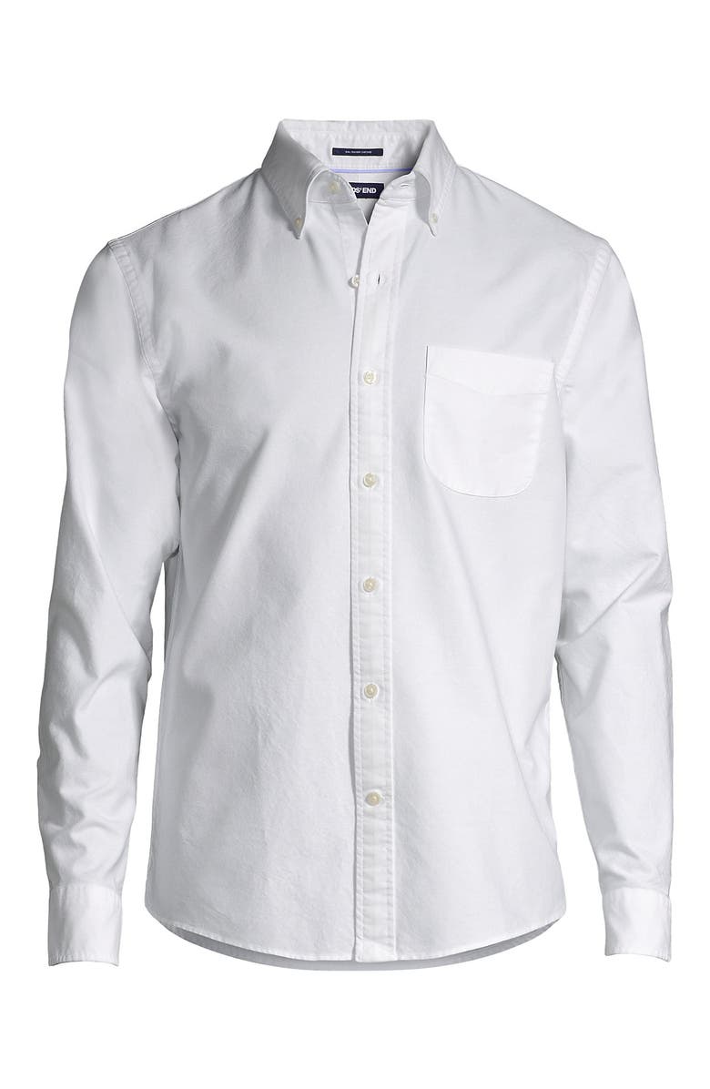 Lands' End Traditional Fit Comfort-First Sail Rigger Oxford Shirt, Alternate, color, White
