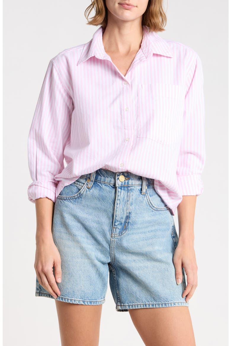 Cami Stripe Shirt, Main, color, ROSE SHADOW