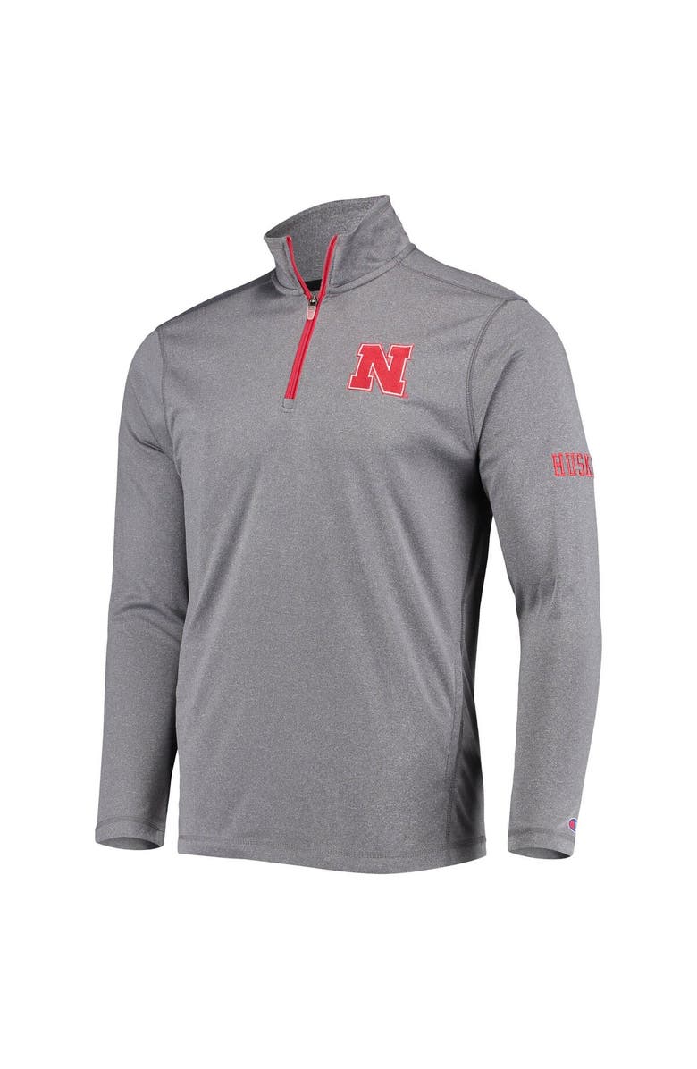 Champion Men's Champion Gray Nebraska Huskers Victory Quarter-Zip Jacket, Alternate, color,