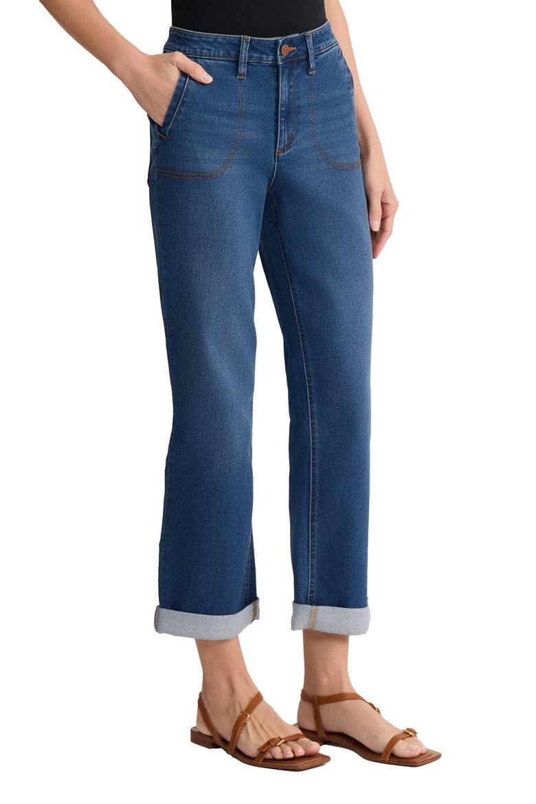 Lexington Girlfriend Straight Leg Jeans, Alternate, color, PHOENIX WASH
