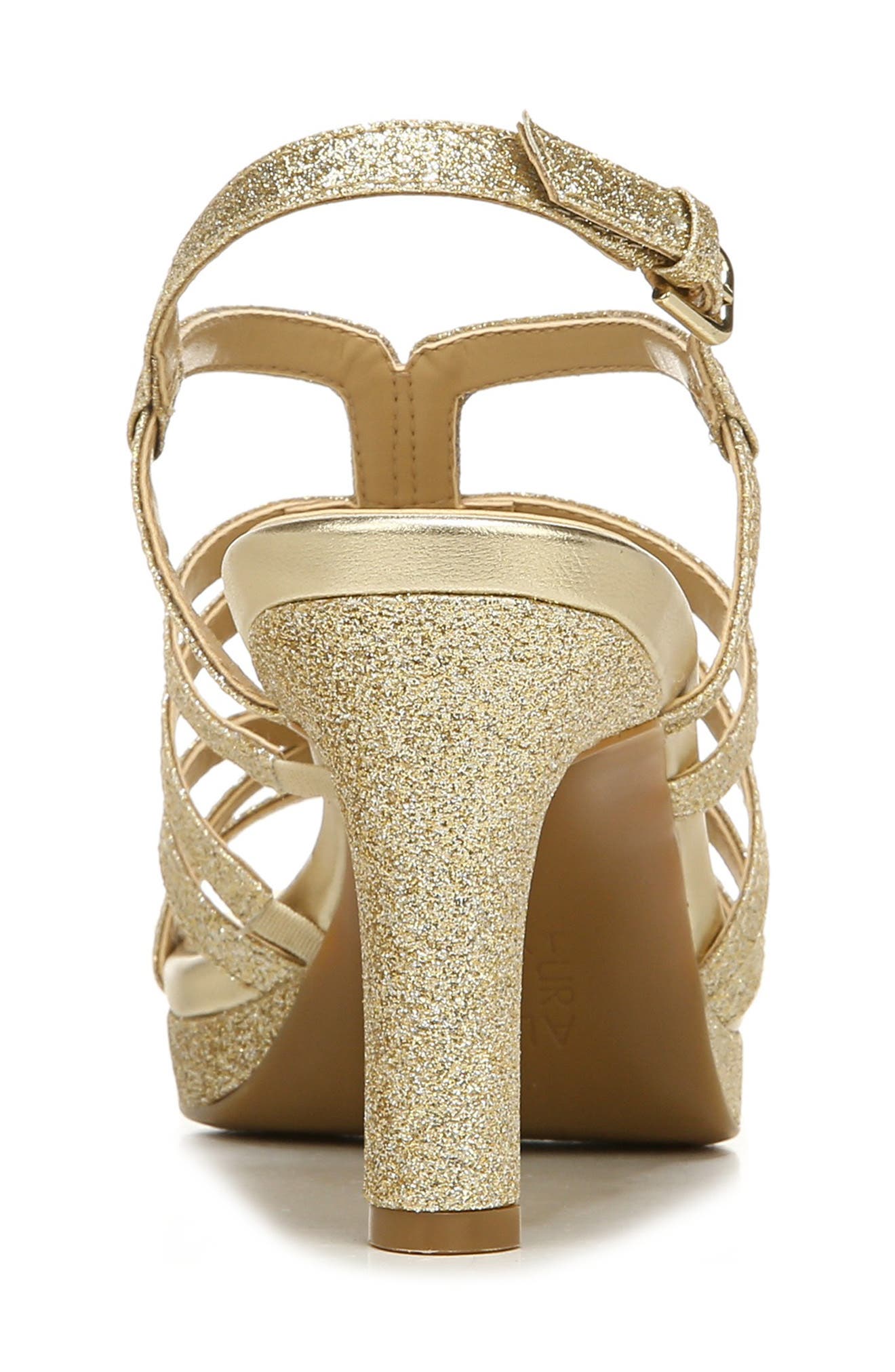 Naturalizer Baylor Strappy Slingback Sandal - Wide Width Available, Alternate, color, Gold Glitter