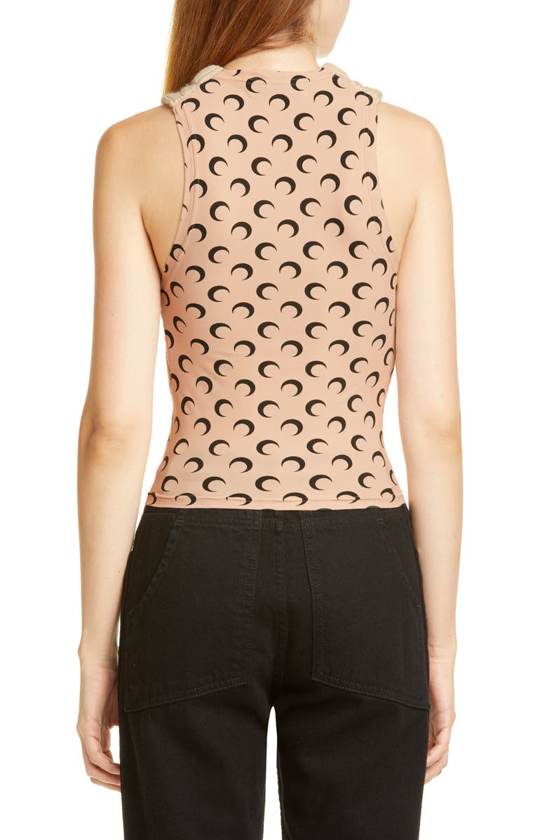 Marine Serre Upcycled Wool & Jersey Top, Alternate, color, 