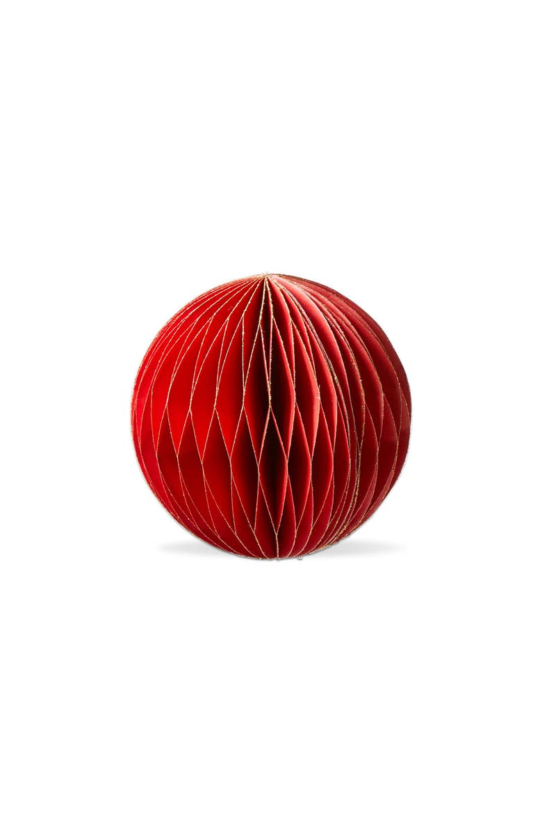 tag Small Red Glimmer Paper Ball Ornaments for Holiday Decor, Main, color, Red