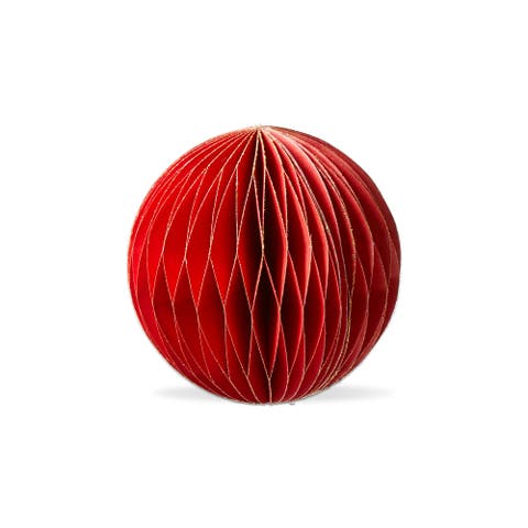 Small Red Glimmer Paper Ball Ornaments for Holiday Decor