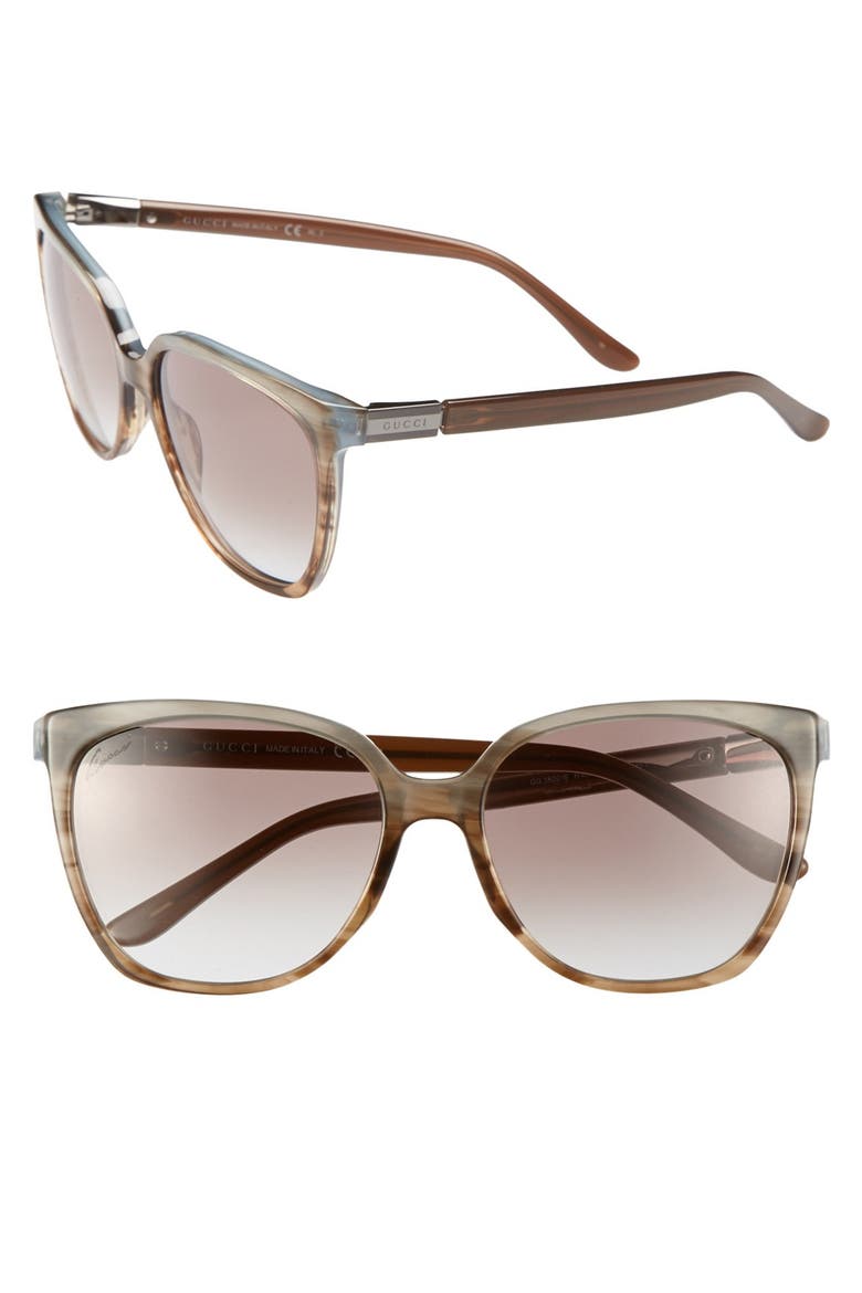 57mm Oversized Sunglasses, Main, color, BROWN AZURE