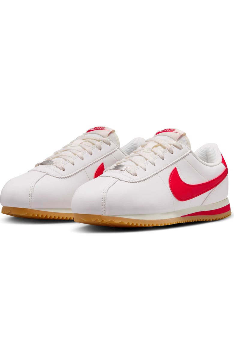 Nike Cortez Sneaker, Main, color, Sail/ Gum Yellow/ Red