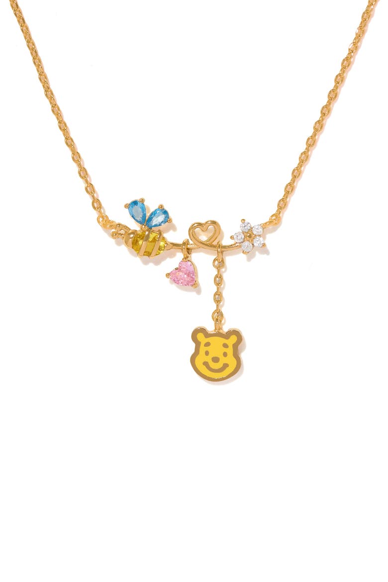 Winnie the Pooh Pendant Necklace, Main, color, GOLD