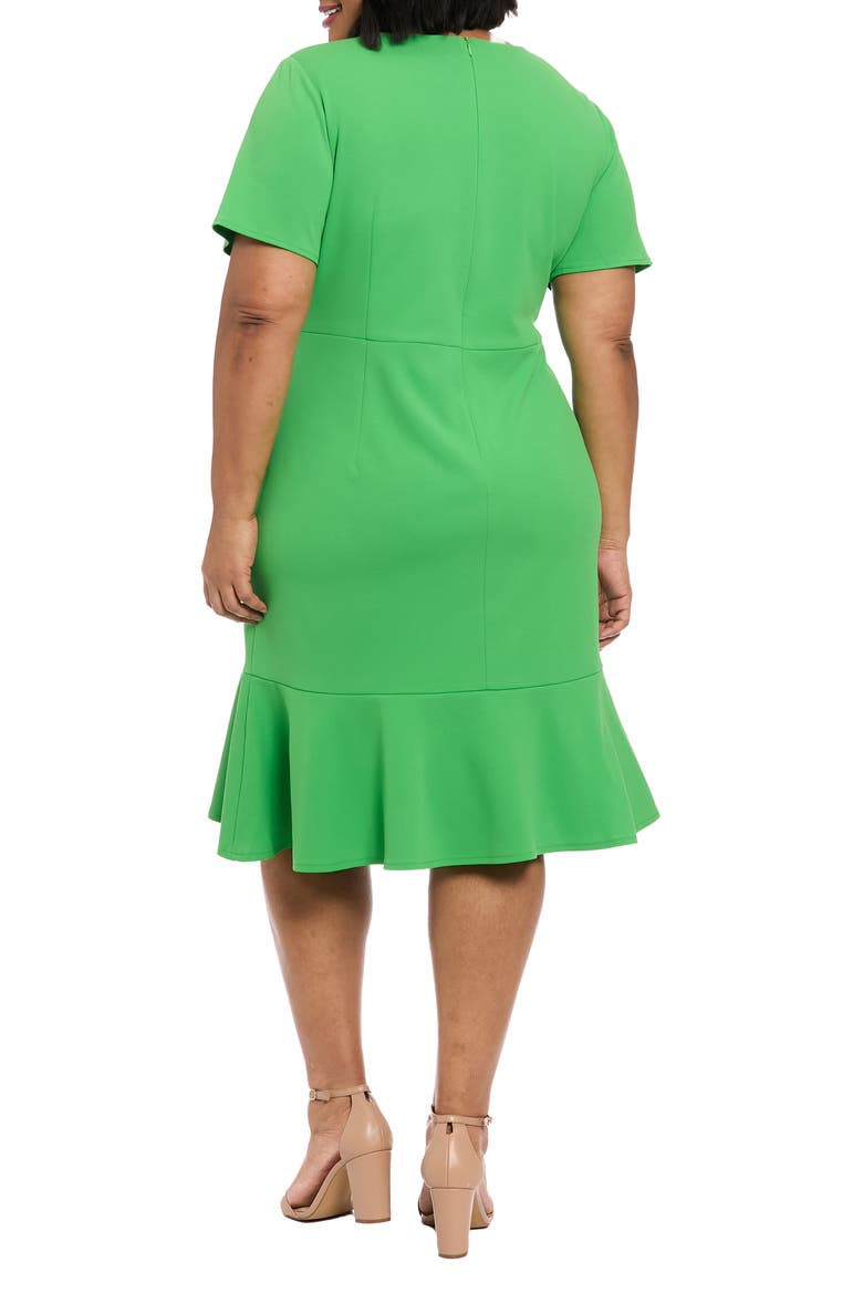 V-Neck Twist Midi Dress, Alternate, color, KELLY GREEN