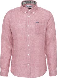 Barbour Linton Regular Fit Microcheck Linen Button-Down Shirt