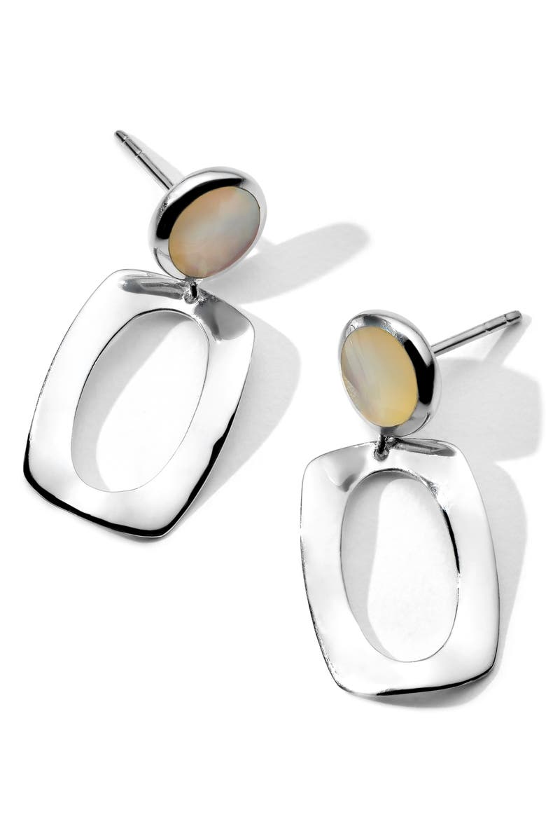 Ippolita Polished Rock Candy Small Dot & Frame Sterling Silver Drop Earrings, Alternate, color, Silver/ Mother Of Pearl