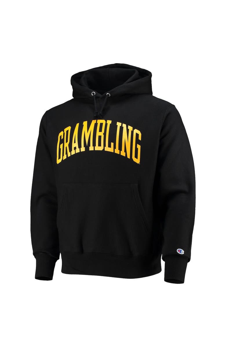 Champion Men's Champion Black Grambling Tigers Tall Arch Pullover Hoodie, Alternate, color, 